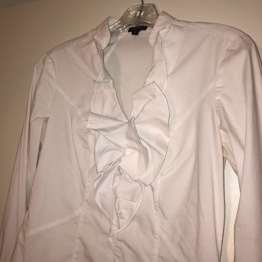 Express Ruffle Front Formal Top - Picture 2 of 2